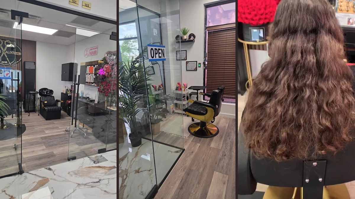 Color service in a beauty salon