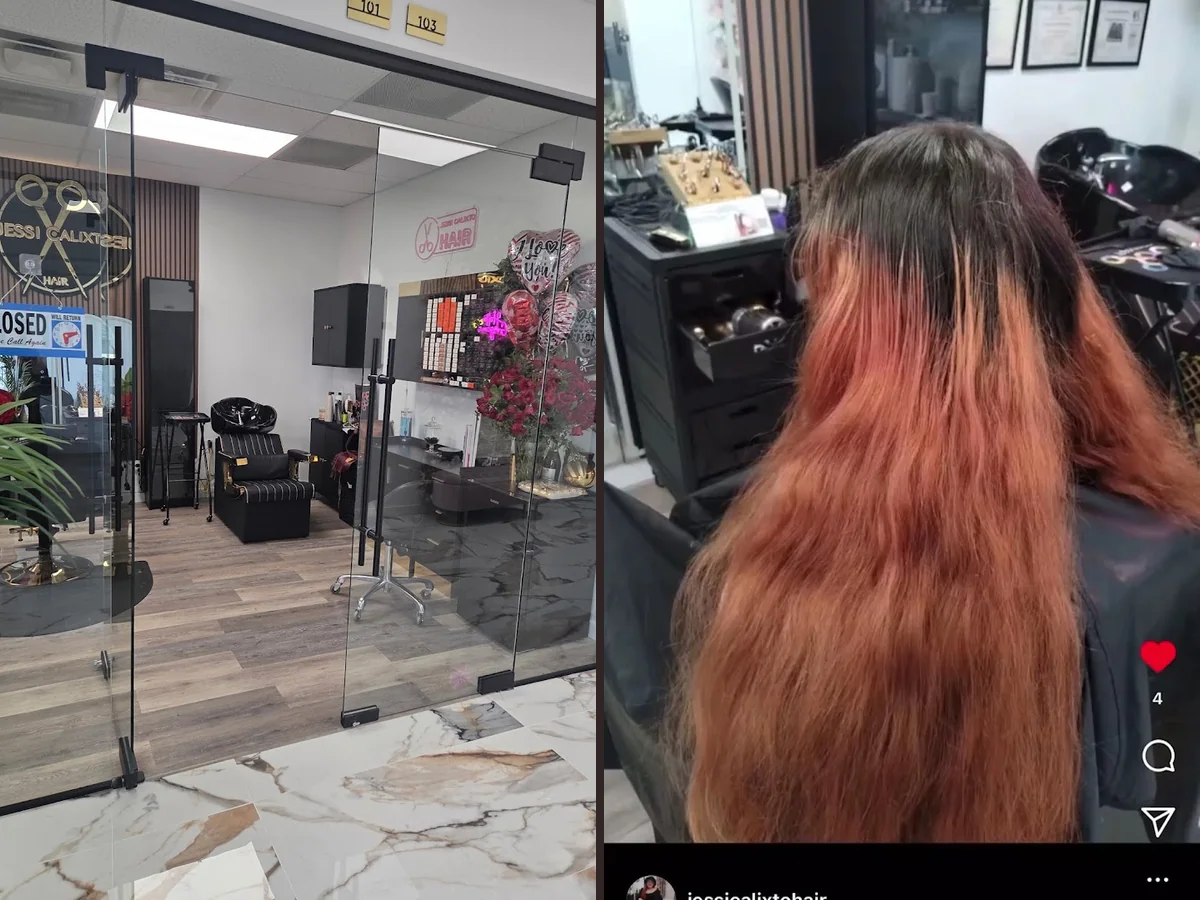 Clean salon interior with styling stations