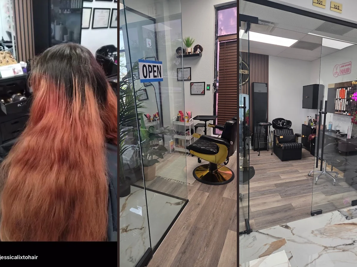 Clean salon interior with styling stations