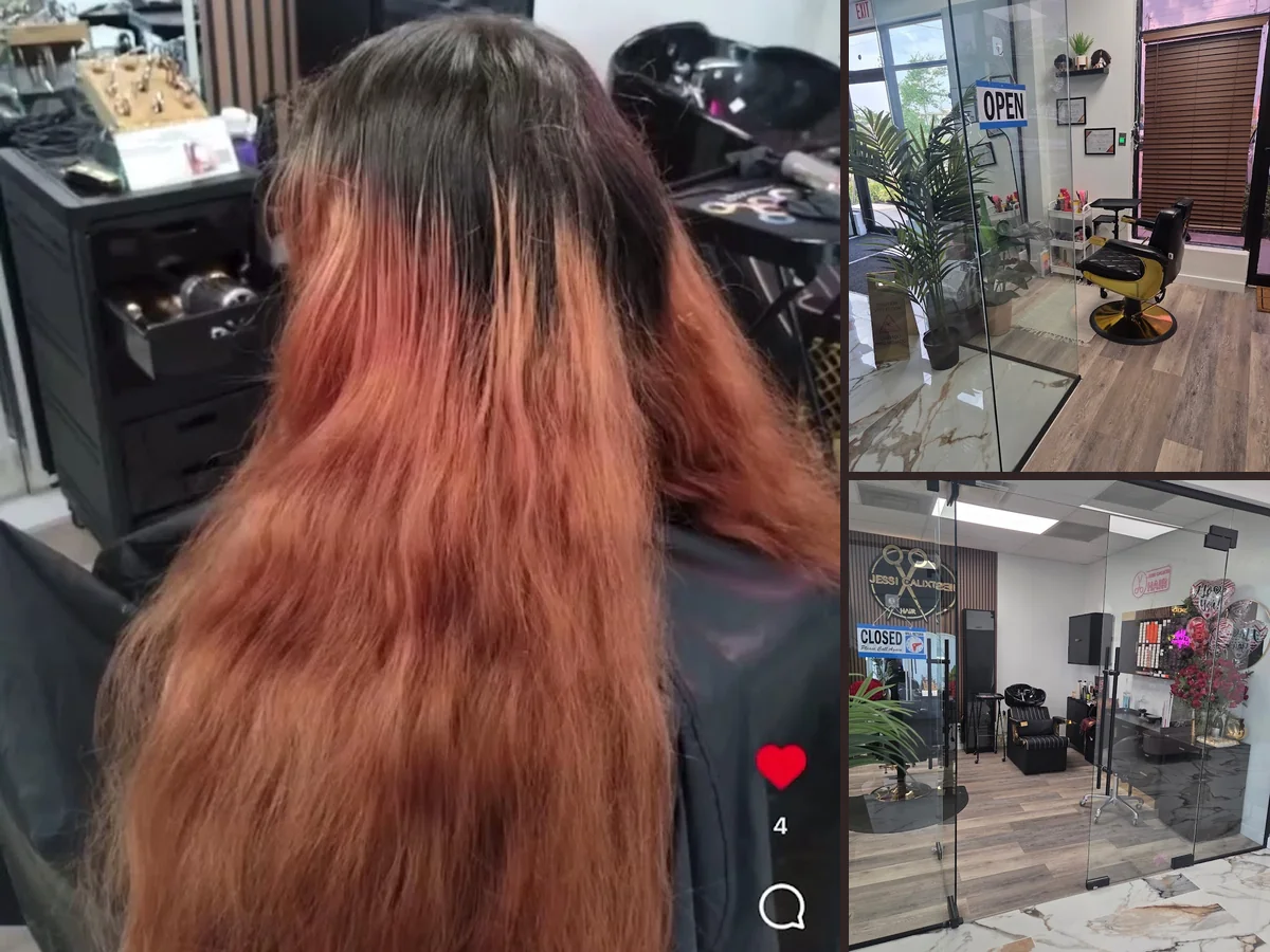 Color service in a beauty salon